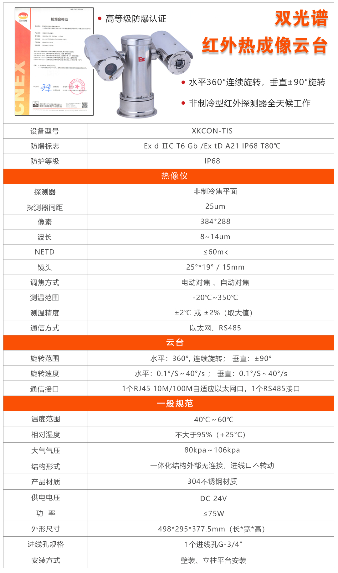 防爆型红外热成像仪技术参数（微信公众号）